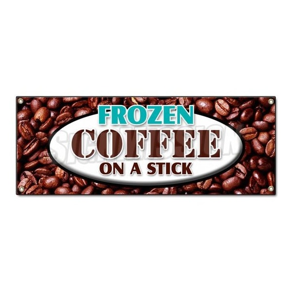 Signmission FROZEN COFFEE ON A STICK BANNER SIGN iced coffee frozen frappuchino popsicle B-Frozen Coffee On A Stick - main